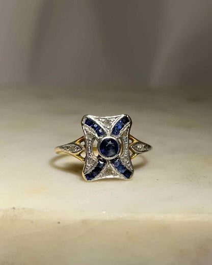 Bague Art-Déco Saphirs et Diamants &quot;Simone&quot;