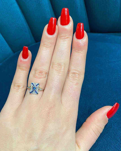 Bague Art-Déco Saphirs et Diamants &quot;Simone&quot;