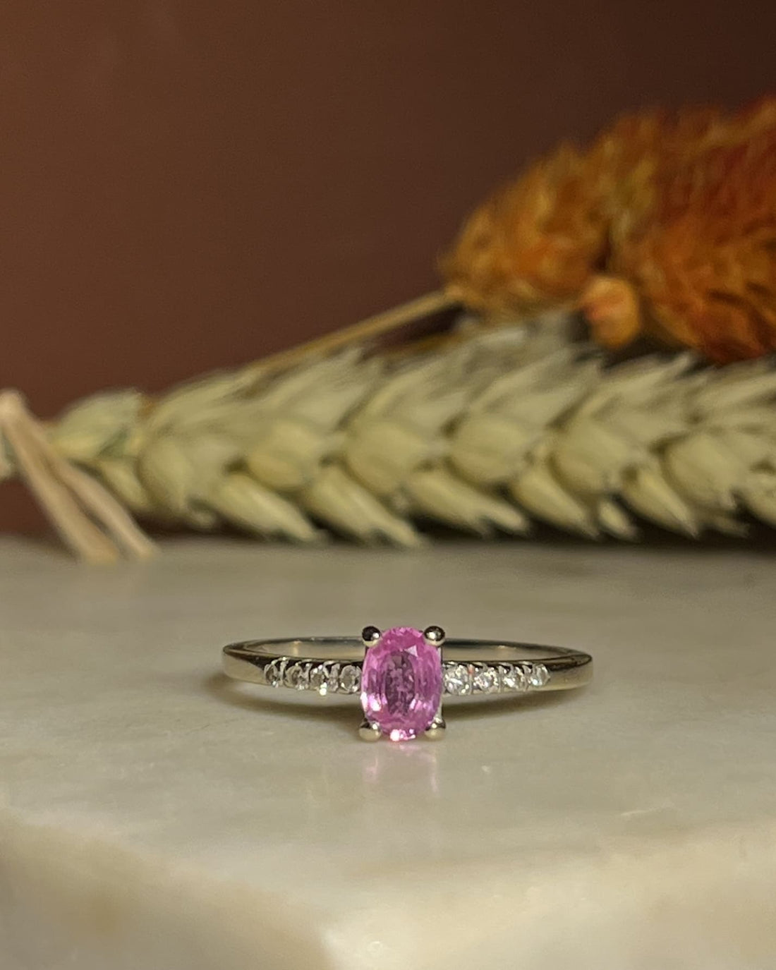 Bague Saphir Rose &amp; Diamants &quot;Maisie&quot;