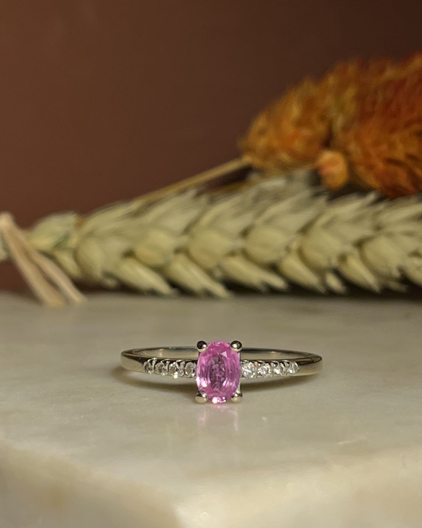 "Maisie" Pink Sapphire &amp;amp; Diamond Ring