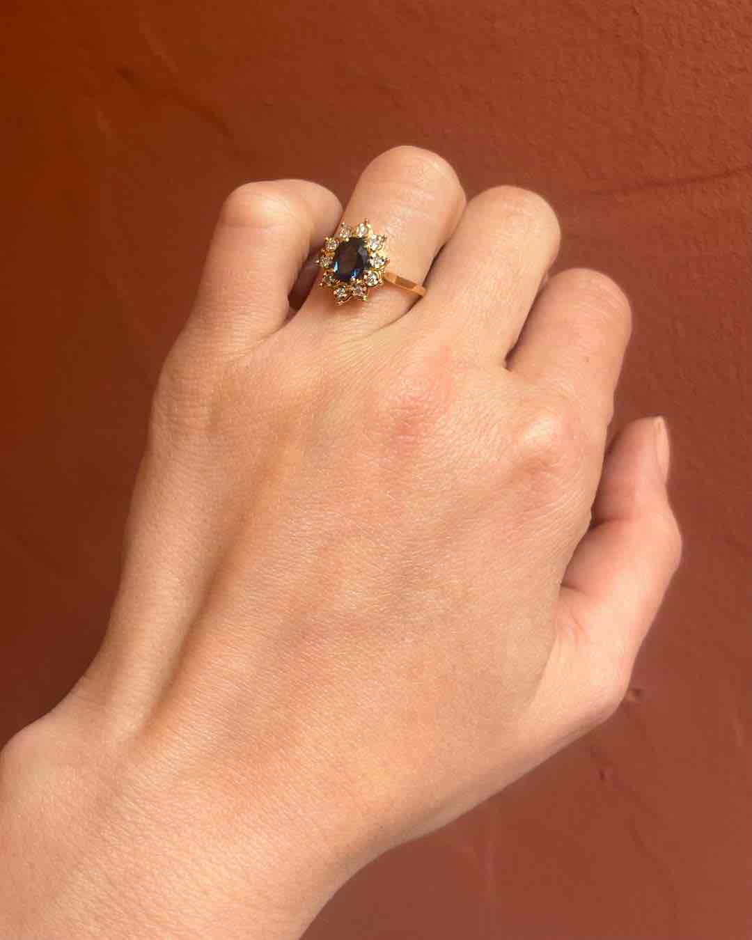 Bague Marguerite Saphir &amp; Diamants "Léa"