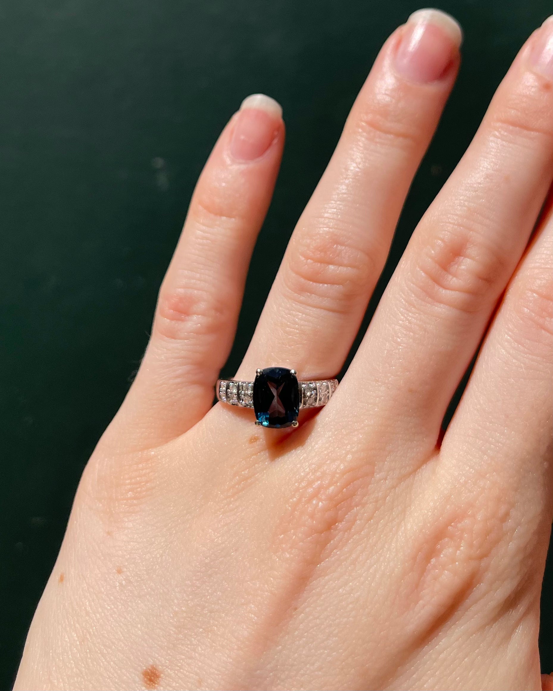 Bague Solitaire Topaze 2.90 carats &amp; Diamants "Apollon" - Elliade Paris