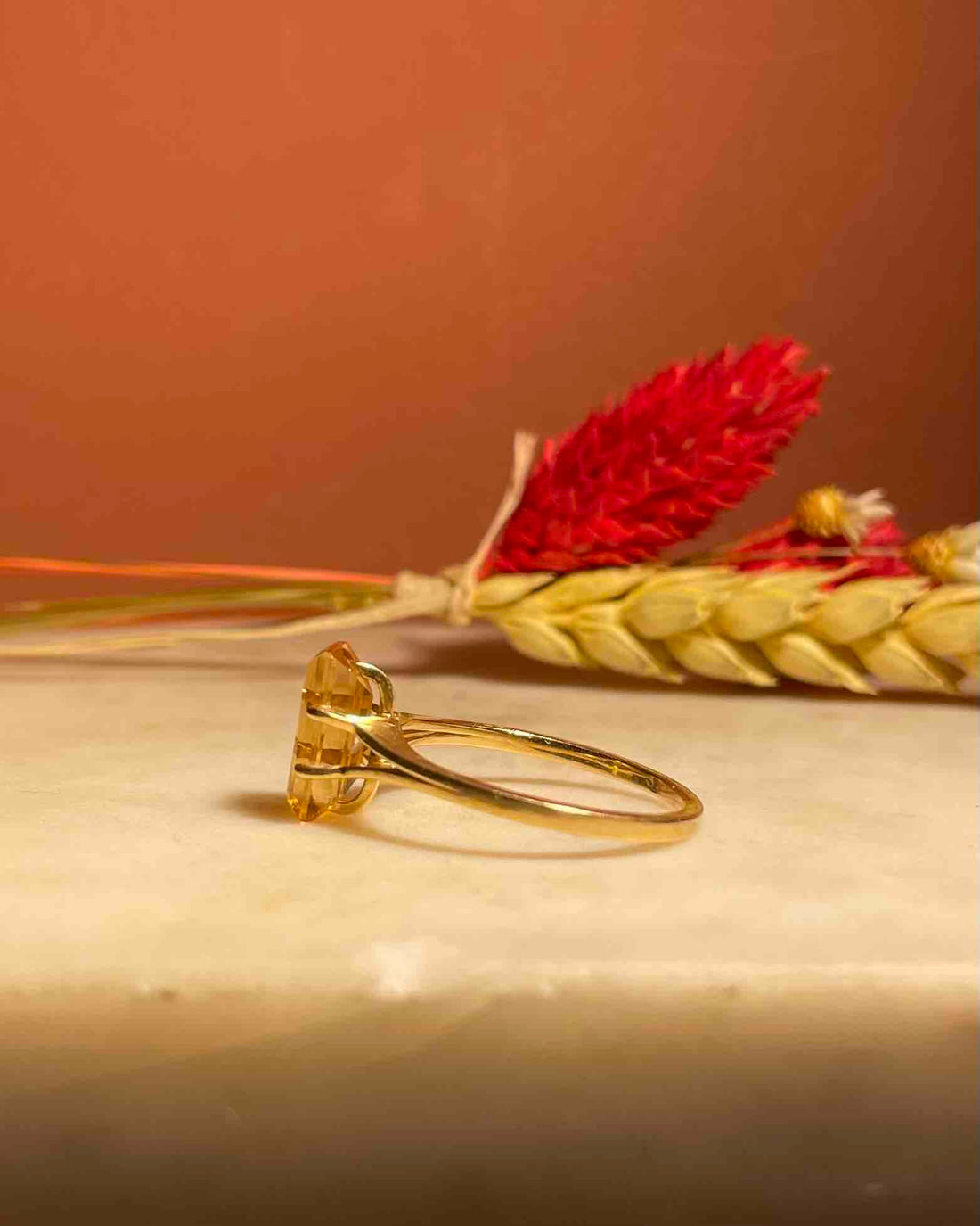 Bague citrine 1 carat cocktail &quot;Morgane&quot;