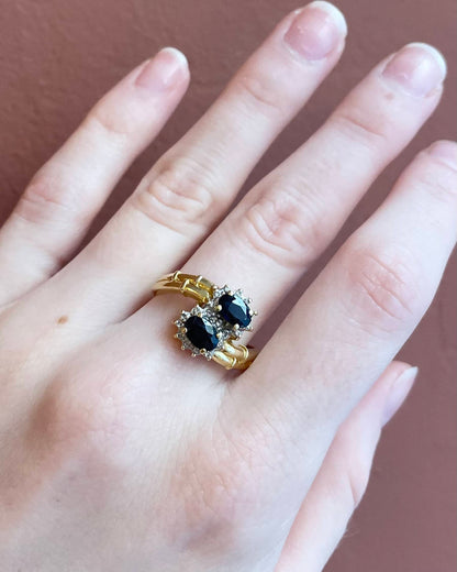 Bague Toi &amp; Moi Marguerite Saphirs 1.15 carat &amp; Diamants &quot;Andy&quot;