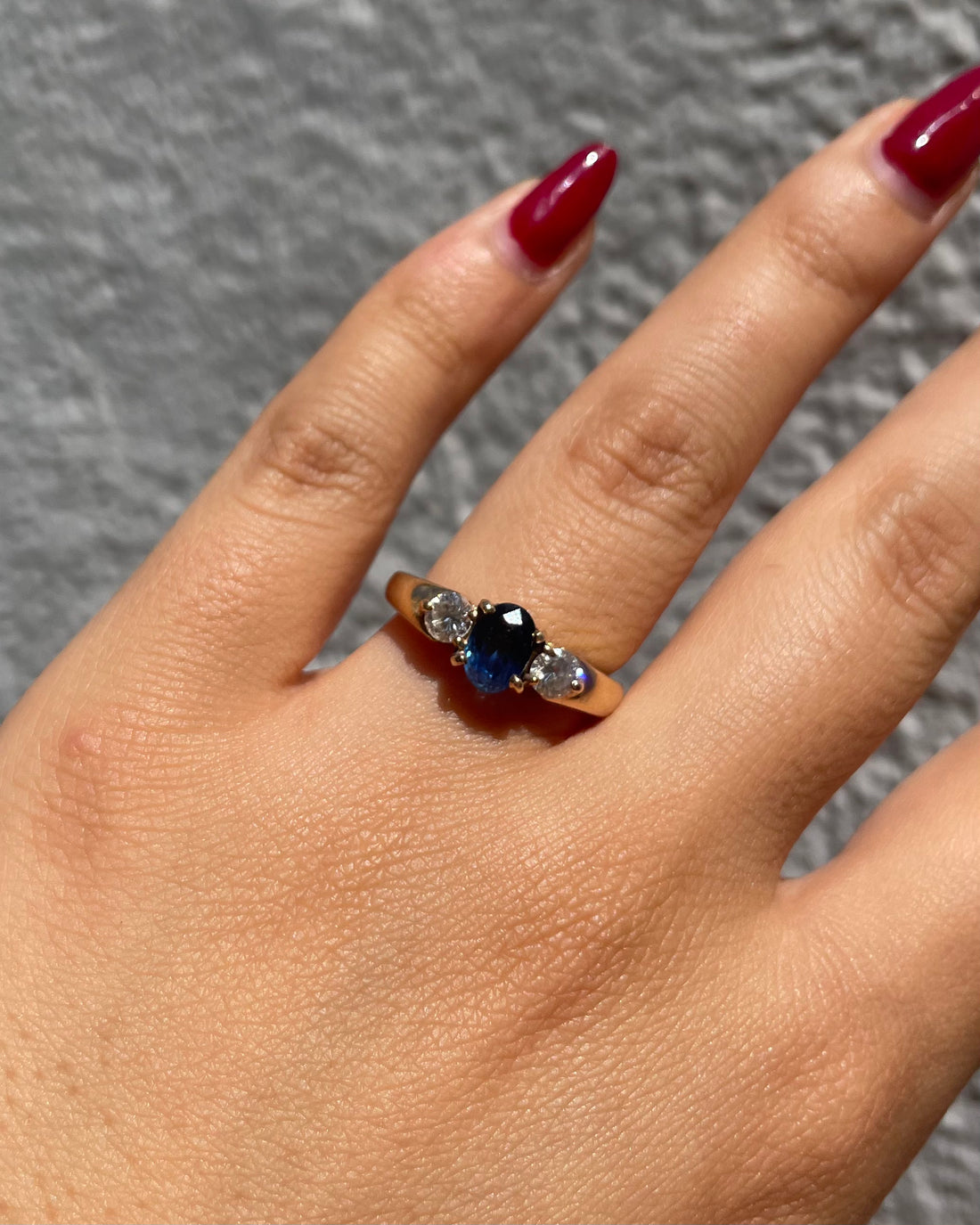 Bague Trilogie Saphir 1.10 carat & Diamants "Maya"