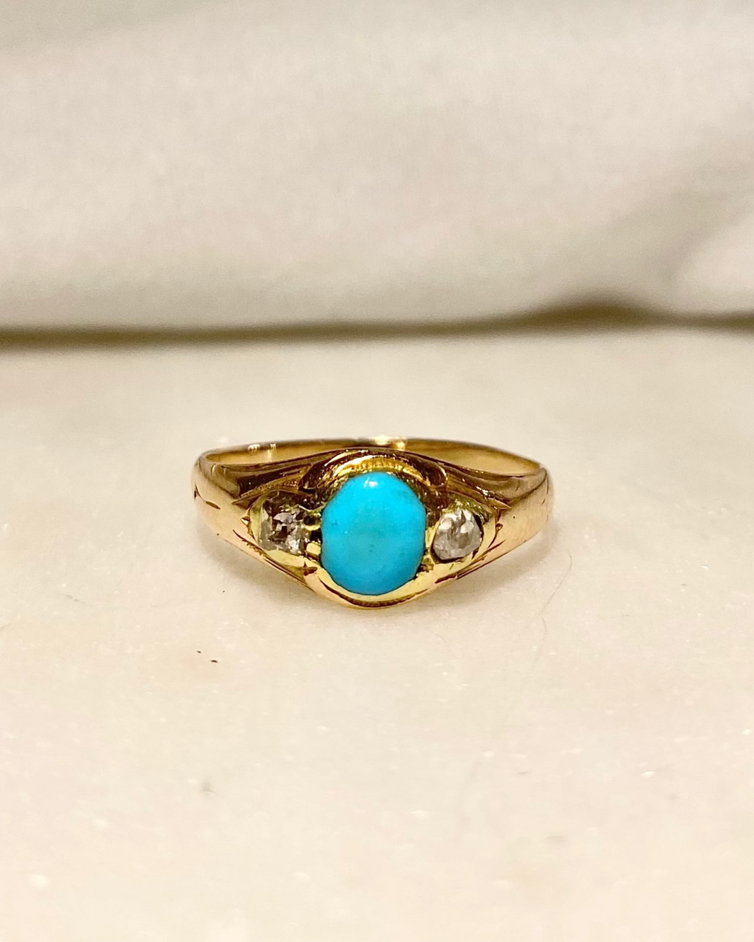 Bague Trilogie Turquoise &amp; Diamants &quot;Edena&quot;