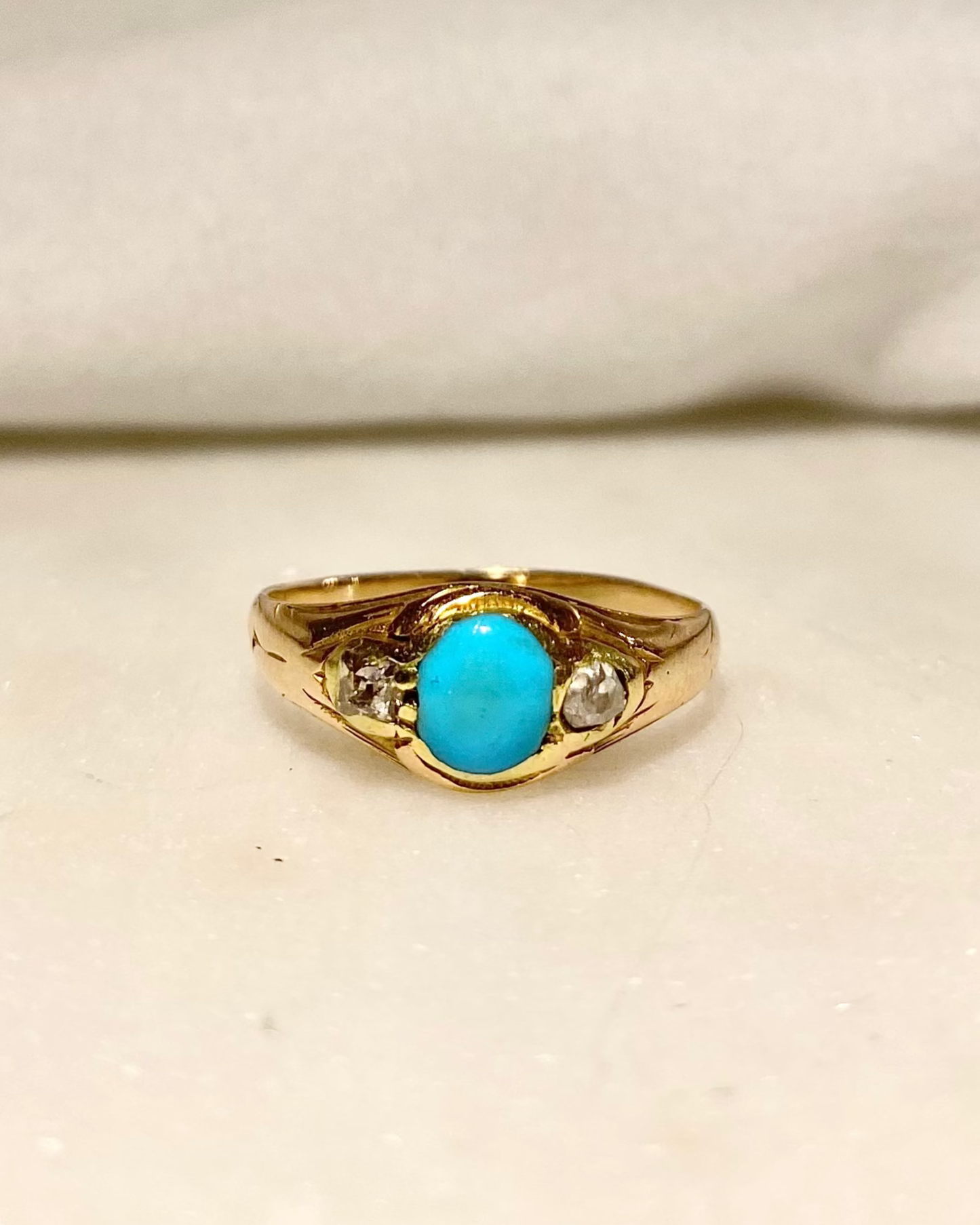 Bague Trilogie Turquoise &amp; Diamants "Edena"