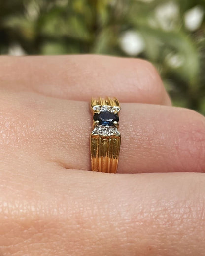 Bague saphir &amp; diamants &quot;Apolline&quot;