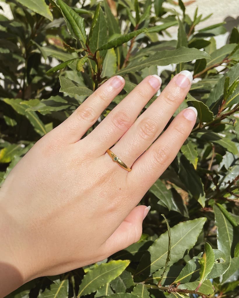 &quot;Giulia&quot; Emerald Bangle Ring
