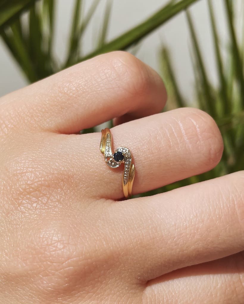 Bague tourbillon saphir &amp; diamants "Amélia" - Elliade Paris