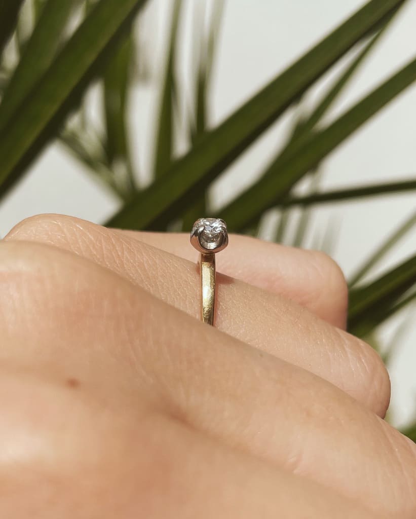 Bague solitaire diamant Vintage "Lili" - Elliade Paris