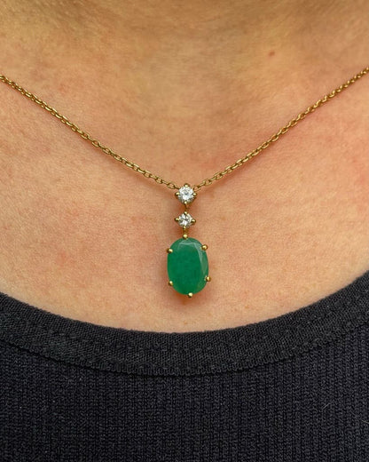 Collier émeraude &amp; diamants &quot;Alicia&quot;
