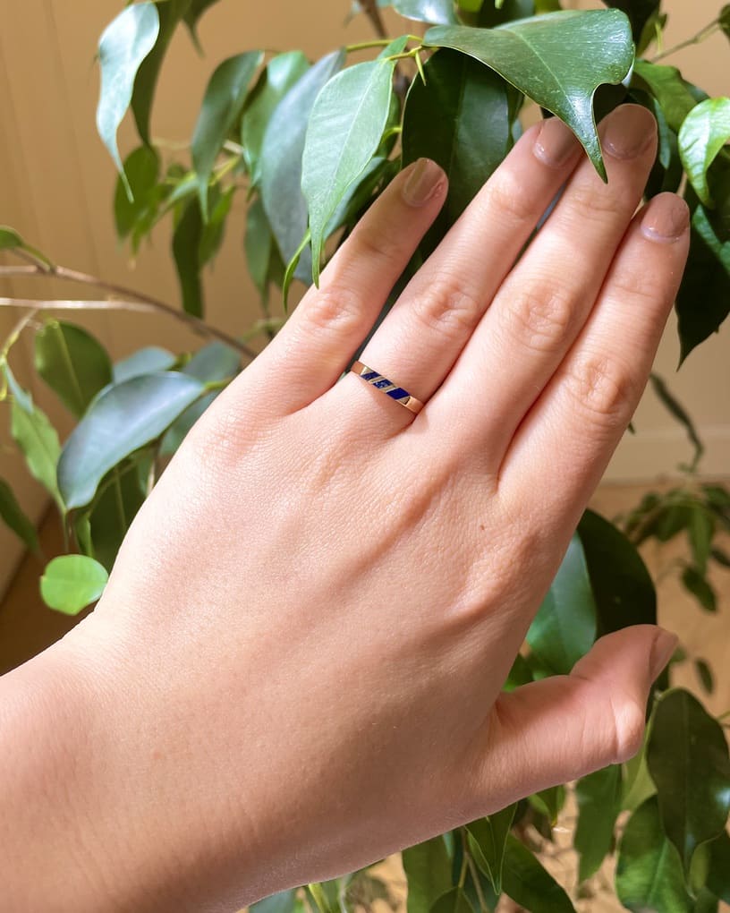 Bague Jonc Lapis-Lazuli "Lucia" - Elliade Paris