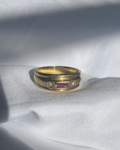 Bague jonc rubis &amp; diamants &quot;Lyne&quot;