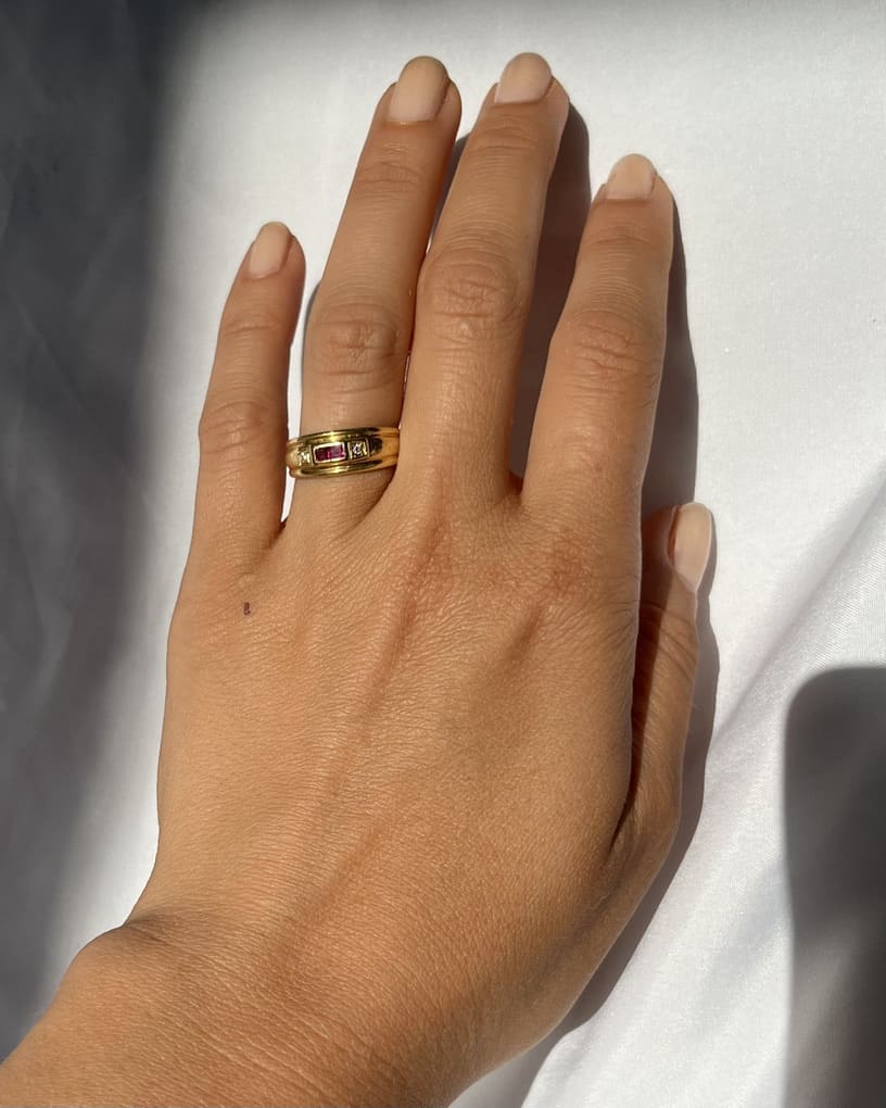 Bague jonc rubis &amp; diamants &quot;Lyne&quot;