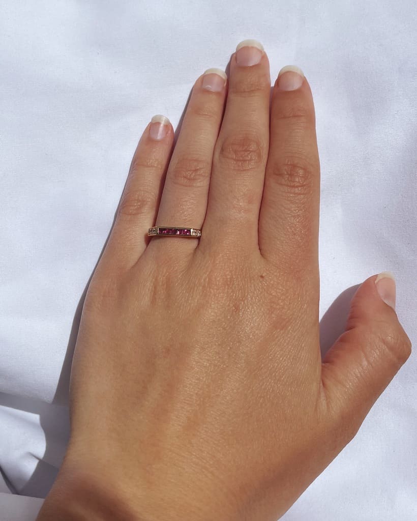 Bague rubis calibrés &amp; diamants "Elena" - Elliade Paris