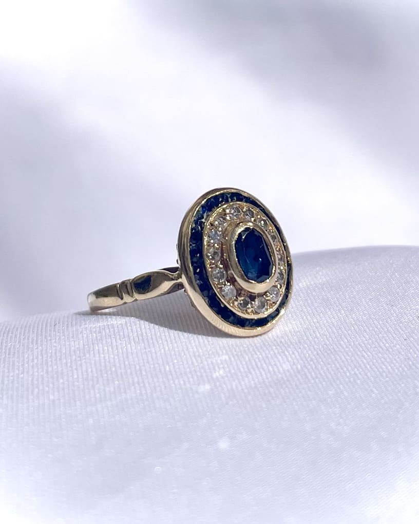 Bague Art-Déco Saphirs et Diamants "April" - Elliade Paris