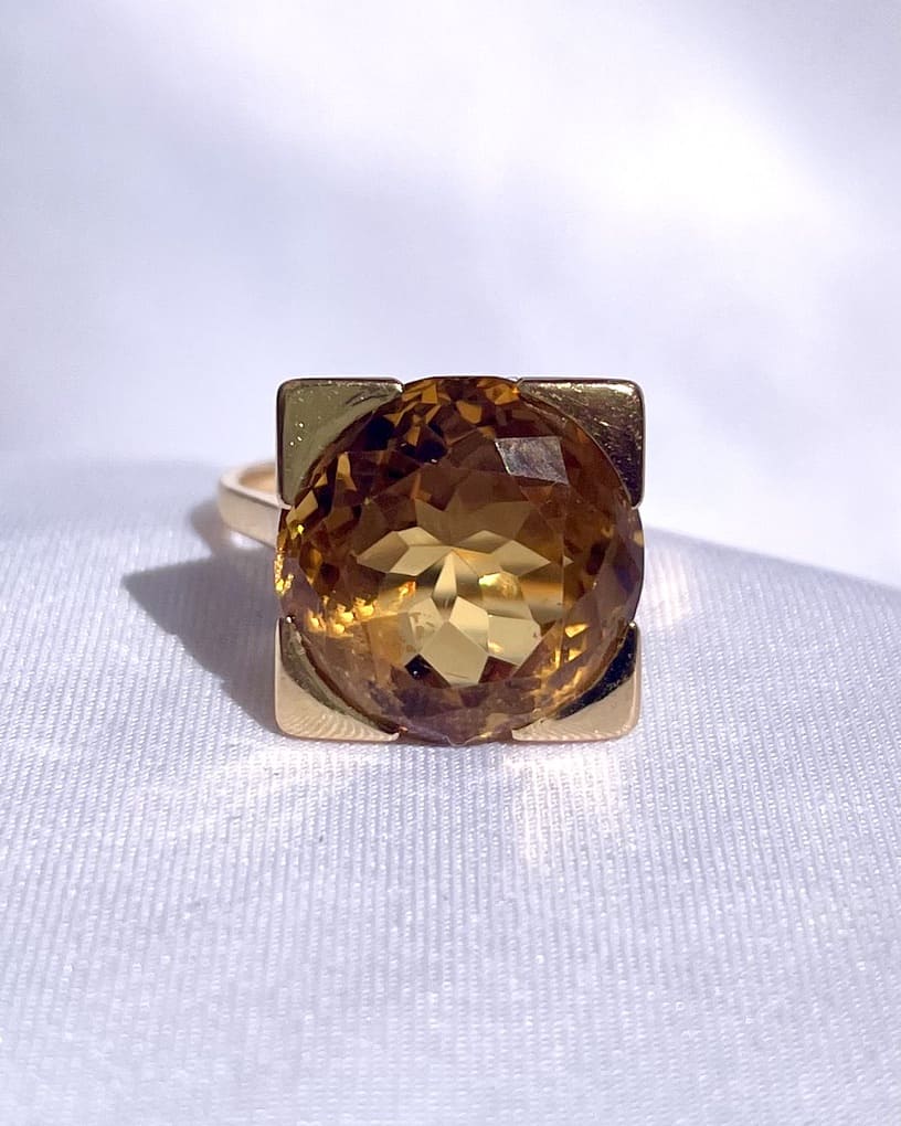 Bague vintage citrine &quot;Enora&quot;