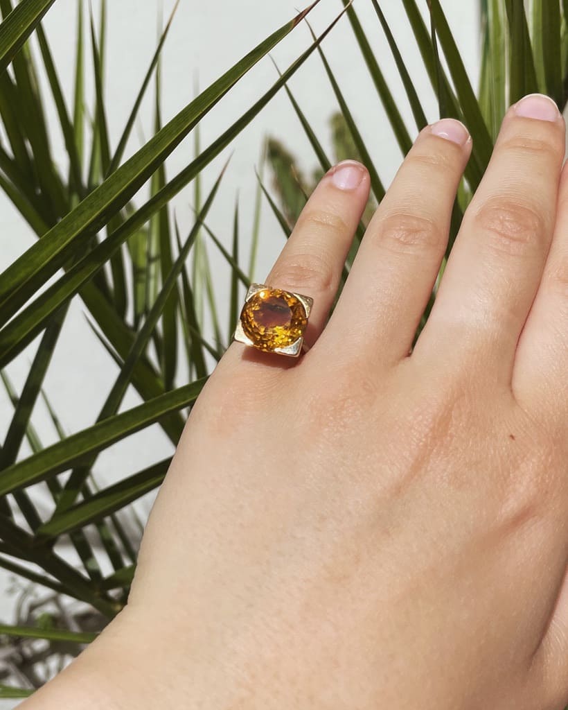 Bague vintage citrine &quot;Enora&quot;