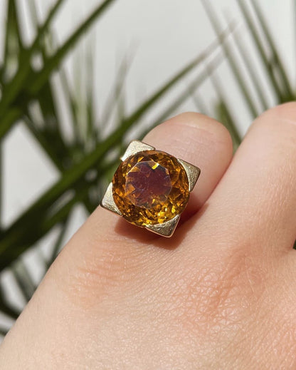 Bague vintage citrine &quot;Enora&quot;