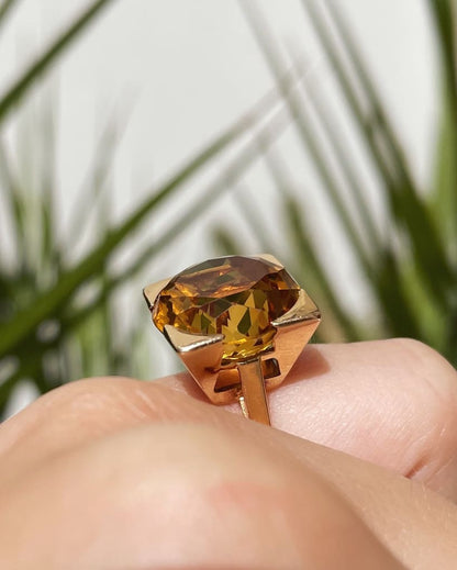 Bague vintage citrine &quot;Enora&quot;