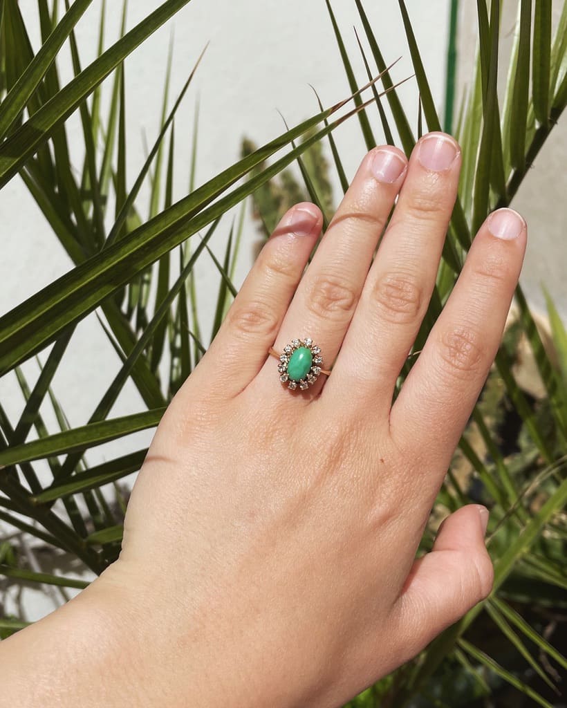 Anillo de margarita turquesa &quot;Laurine&quot;