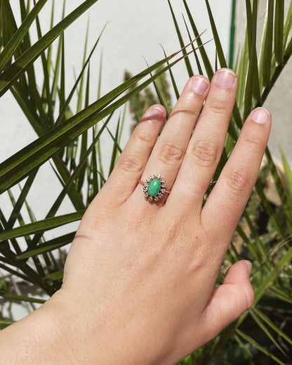 Anillo de margarita turquesa &quot;Laurine&quot;