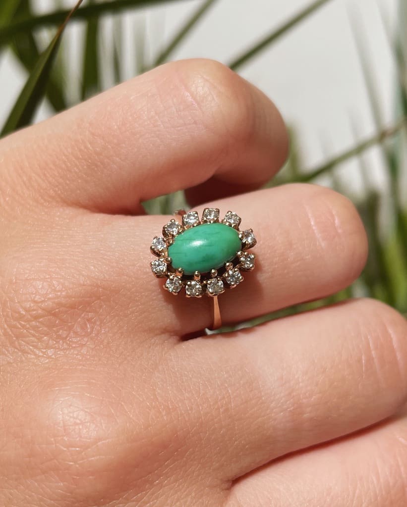 Anillo de margarita turquesa &quot;Laurine&quot;