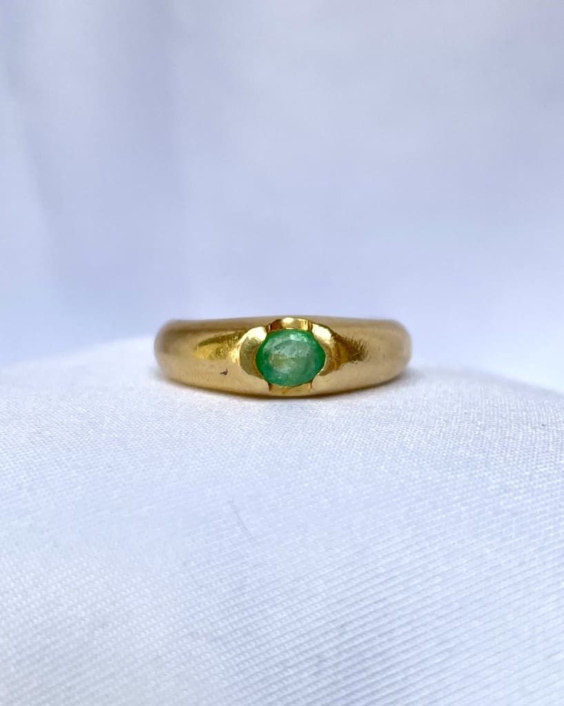 Bague Vintage Jonc émeraude &quot;Sonia&quot;