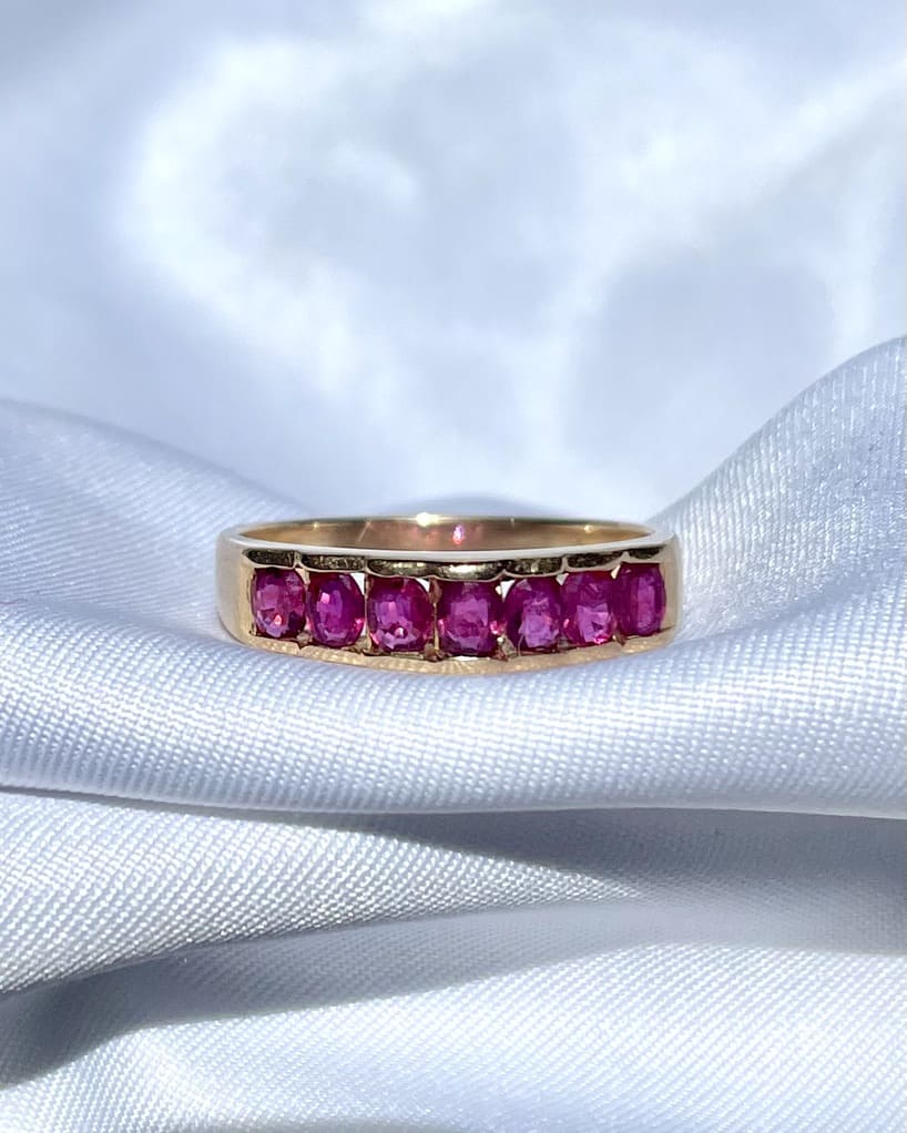 Bague rivière rubis &quot;Emeline&quot;