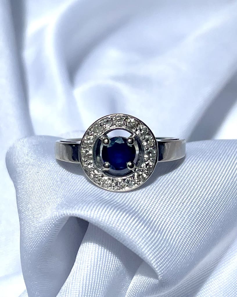Bague saphir &amp; diamants vintage "Romane" - Elliade Paris