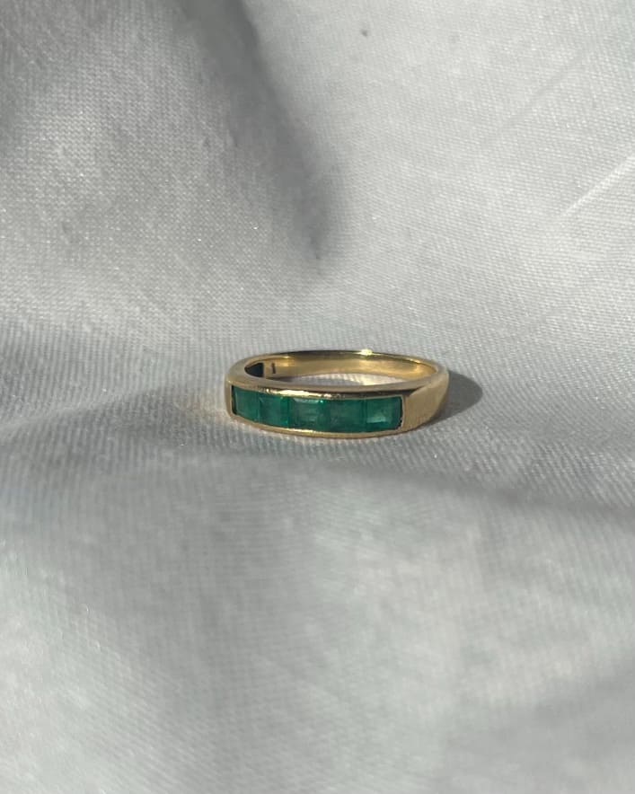 Bague vintage émeraudes calibrées &quot;Laëtitia&quot;