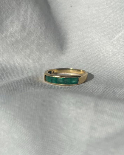 Bague vintage émeraudes calibrées &quot;Laëtitia&quot;