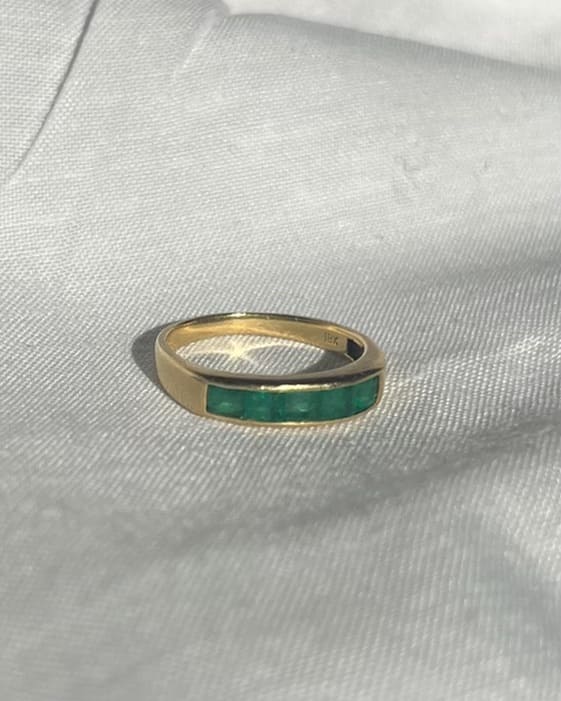 Bague vintage émeraudes calibrées &quot;Laëtitia&quot;