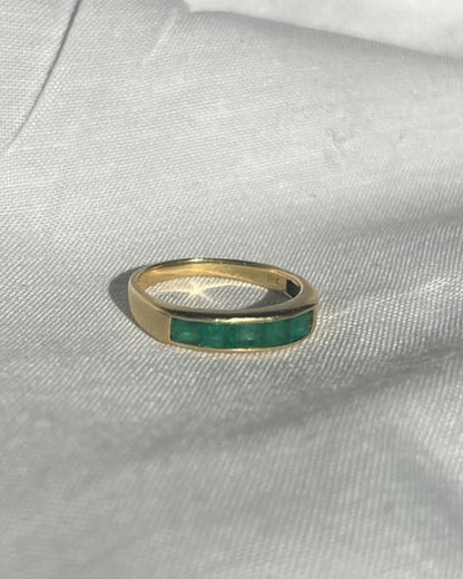 Bague vintage émeraudes calibrées &quot;Laëtitia&quot;