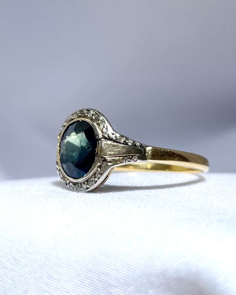 Bague Art-Déco Saphir &amp; Diamants "Lizy" - Elliade Paris