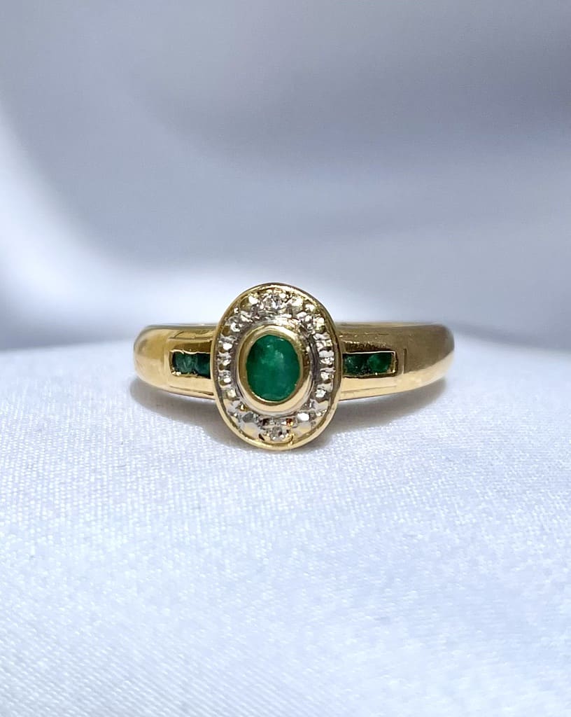 Bague style Art-Déco émeraudes et diamants &quot;Christie&quot;