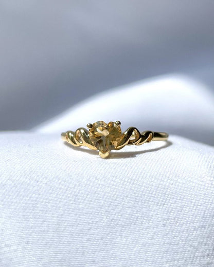 Bague vintage citrine &quot;Maïwen&quot;
