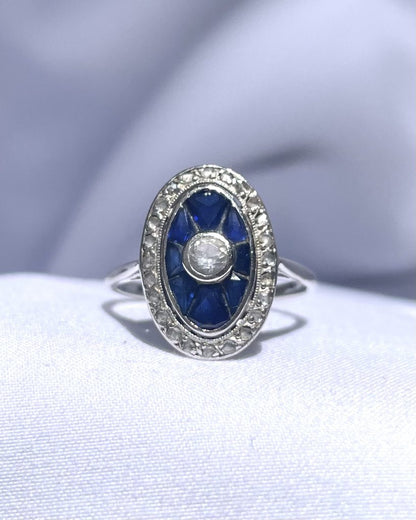 Bague Art Déco Saphirs &amp; Diamants &quot;Jasmine&quot;