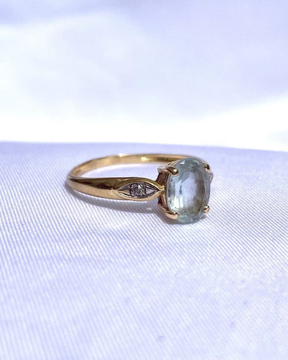 Bague Aigue-Marine &amp; diamants &quot;Joséphine&quot;