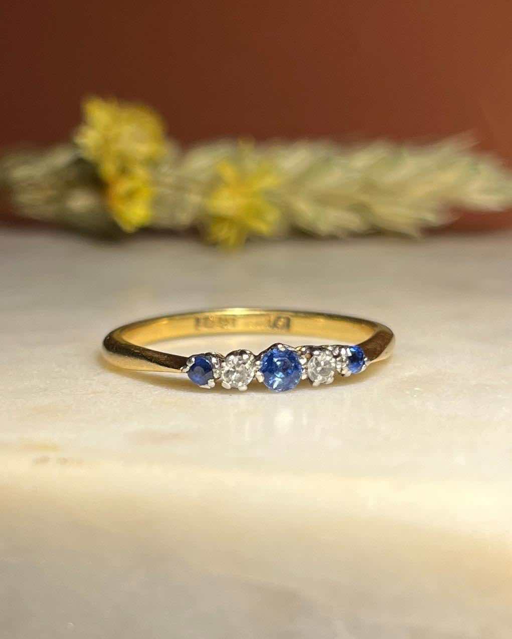 Bague rivière Diamants &amp; Saphirs &quot;Louisa&quot;