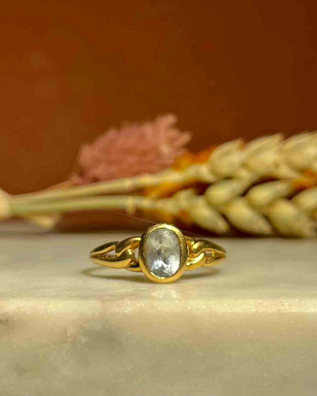 Bague vintage Aigue-Marine &quot;Marjorie&quot;