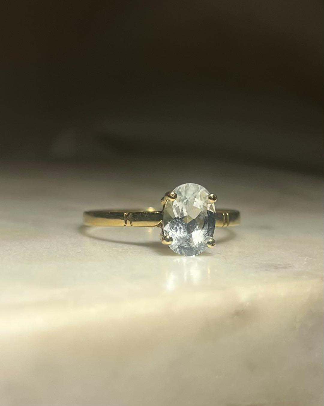Bague vintage Aigue-Marine &quot;Amélie&quot;