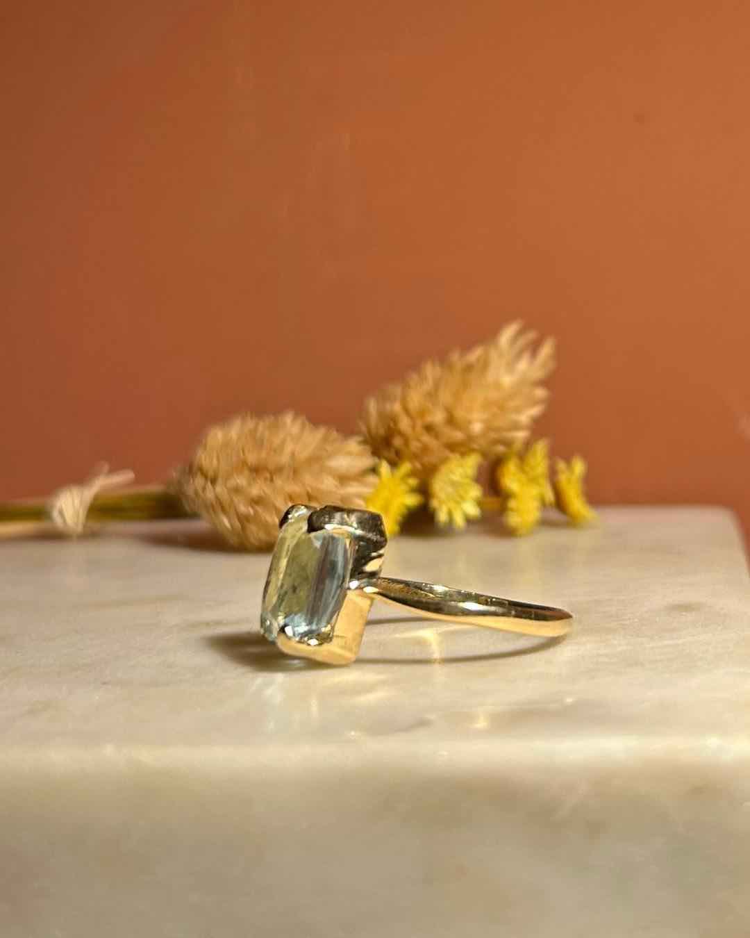 Bague vintage Aigue-Marine 3.50 carats &quot;Nina&quot;
