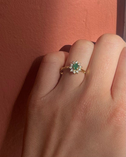 Bague Marguerite émeraude &amp; diamants &quot;Alina&quot;