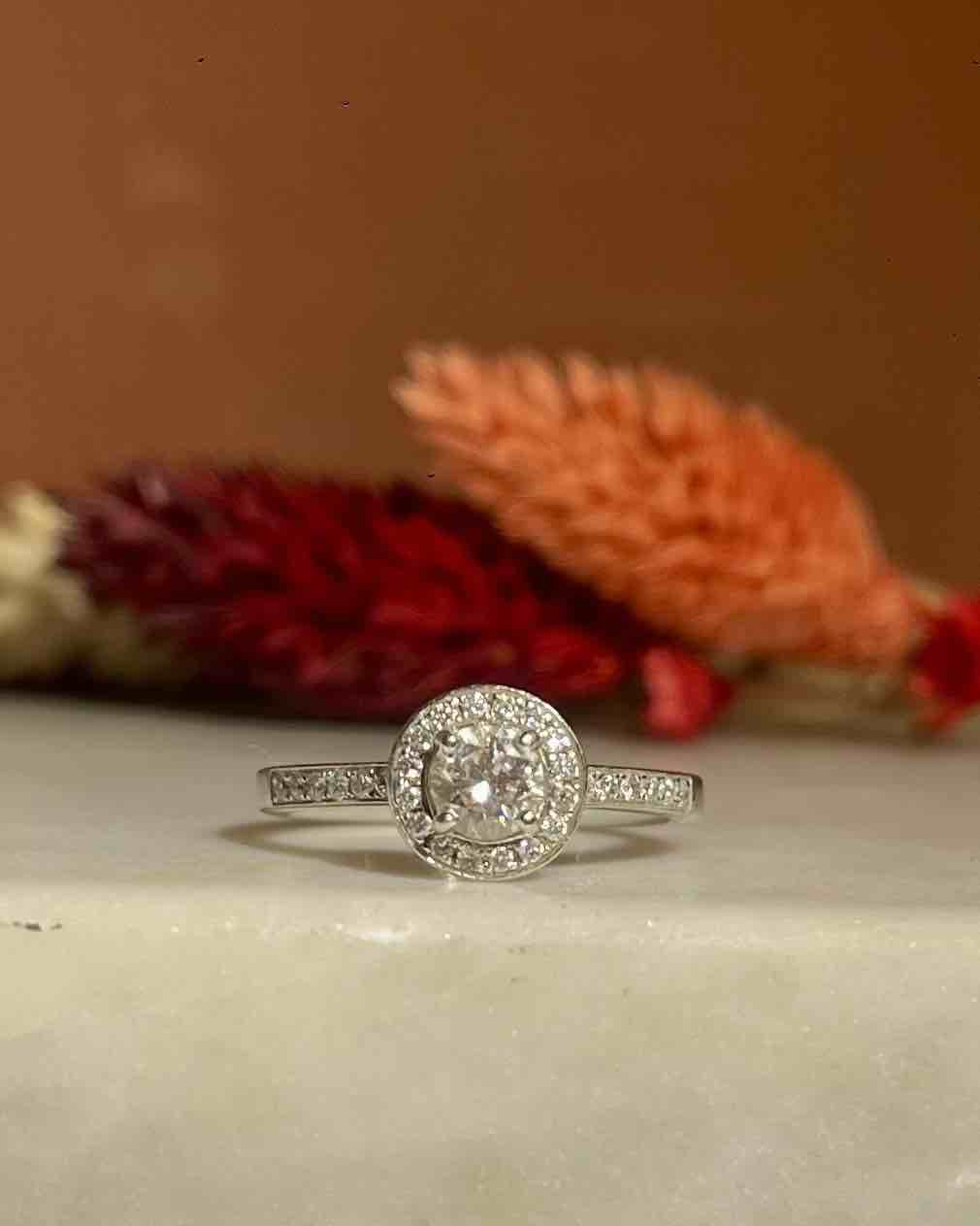 Bague style Art-déco 28 Diamants "Valencia" - Elliade Paris
