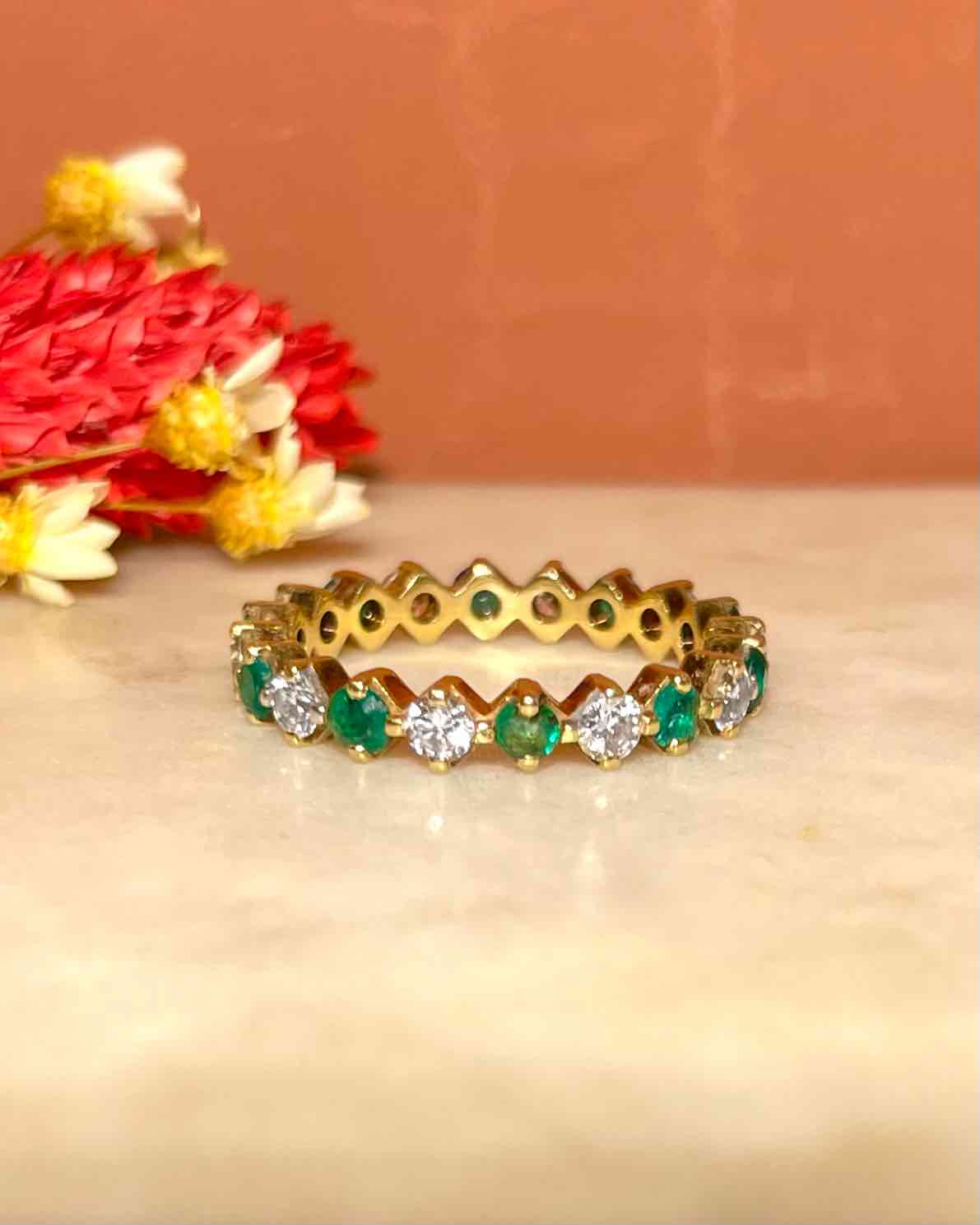 Alliance Américaine Émeraudes et Diamants 1 carat "Tyna" - Elliade Paris