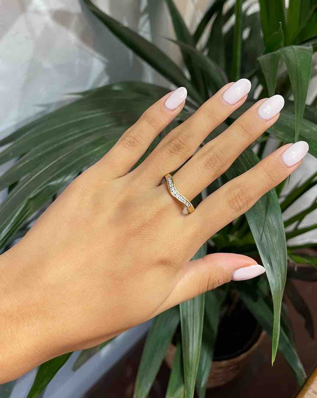 "Helena" Diamond Half Wedding Band