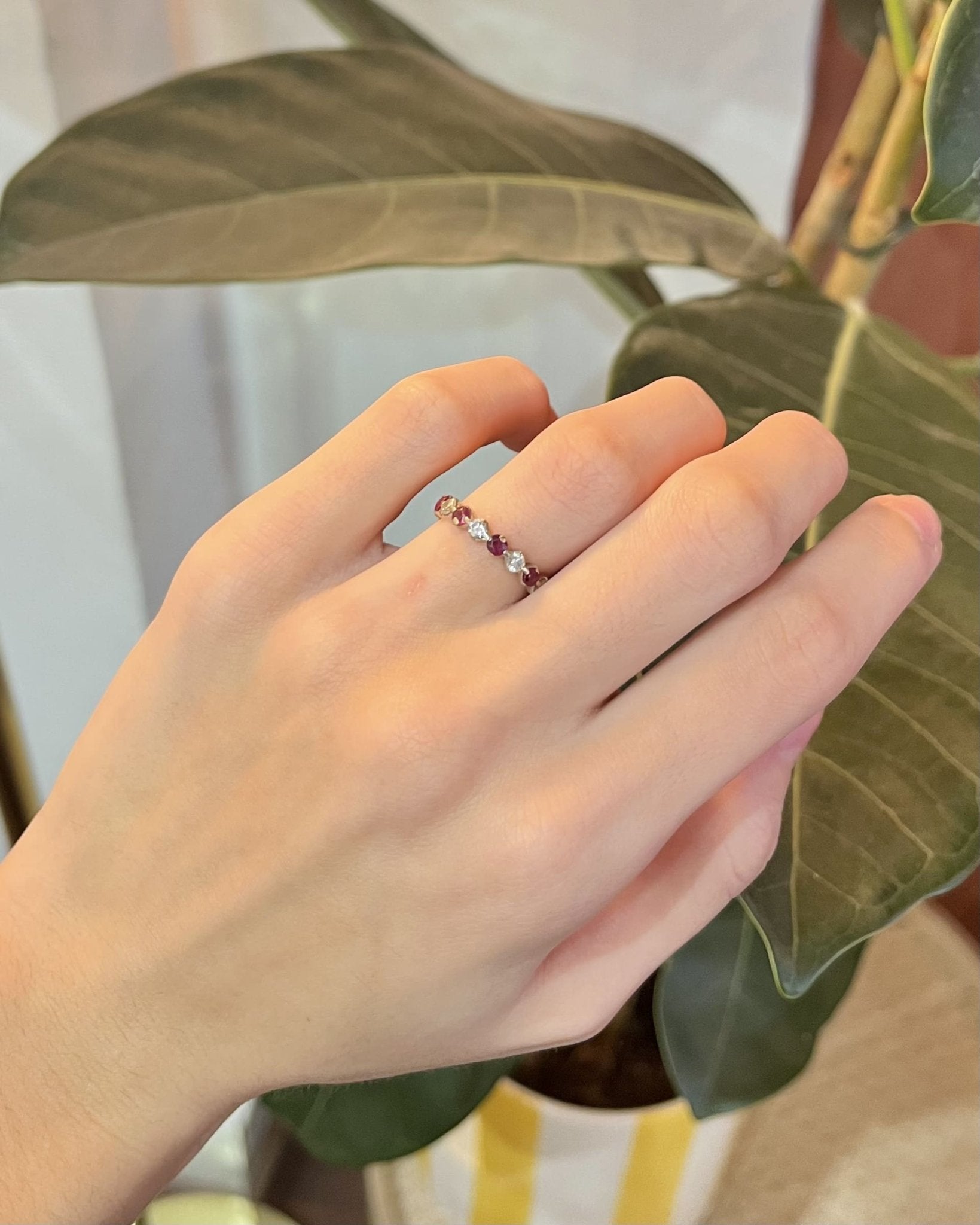Alliance Américaine Rubis &amp; Diamants "Kendall" - Elliade Paris