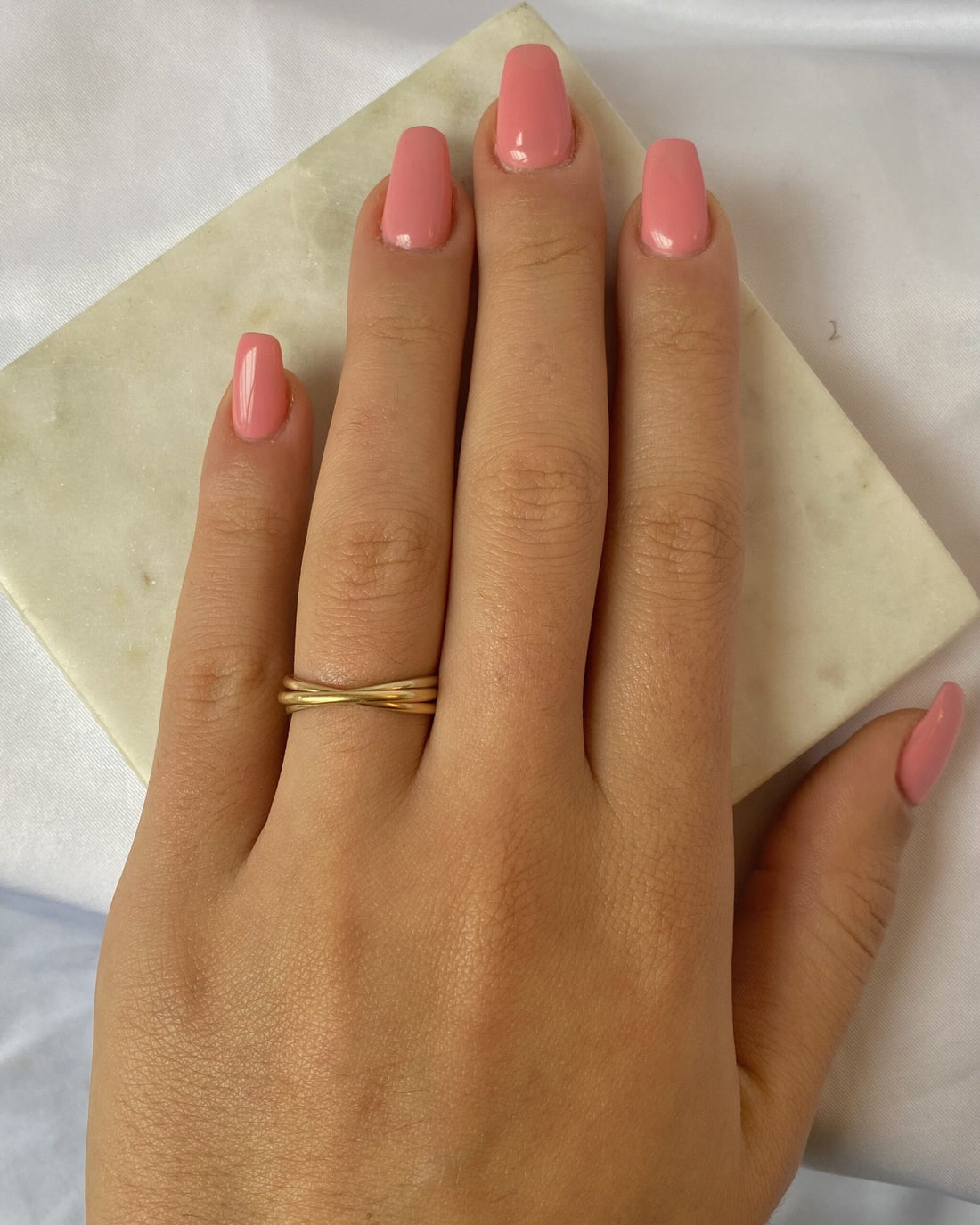 Three-gold &quot;Gaelle&quot; wedding band